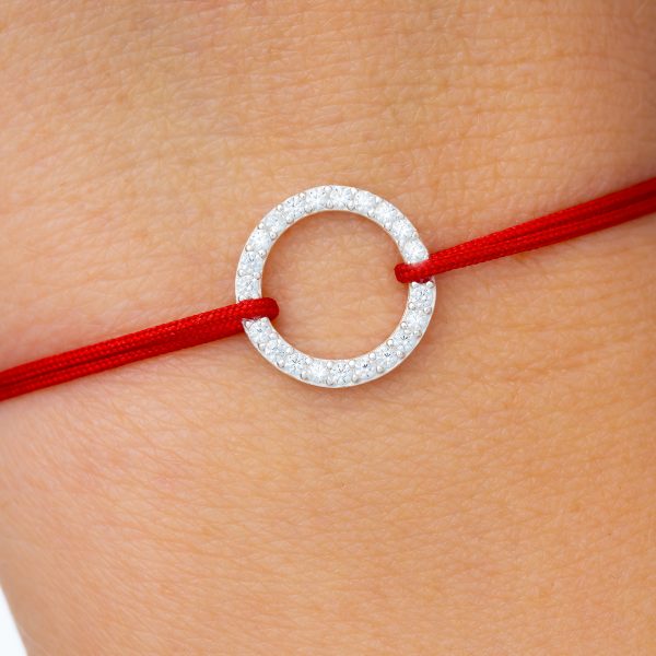 Bratara cu snur si Pandantiv Argint Cerc Pietre