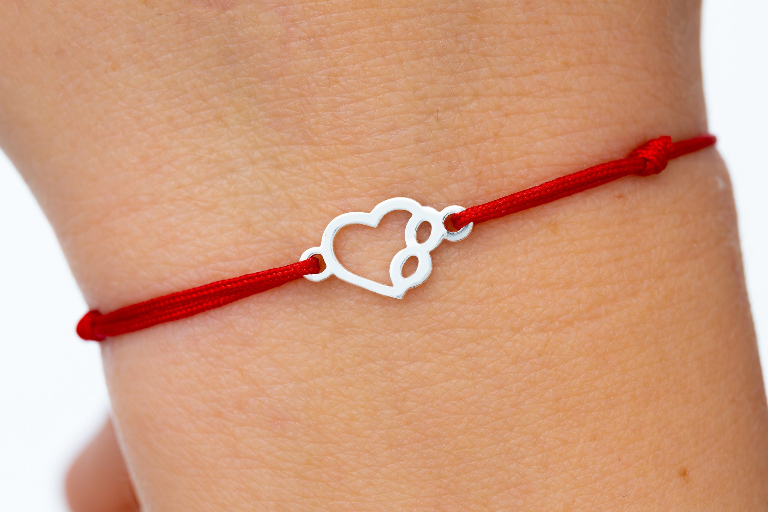 Bratara cu snur si Pandantiv Argint Inima Infinit