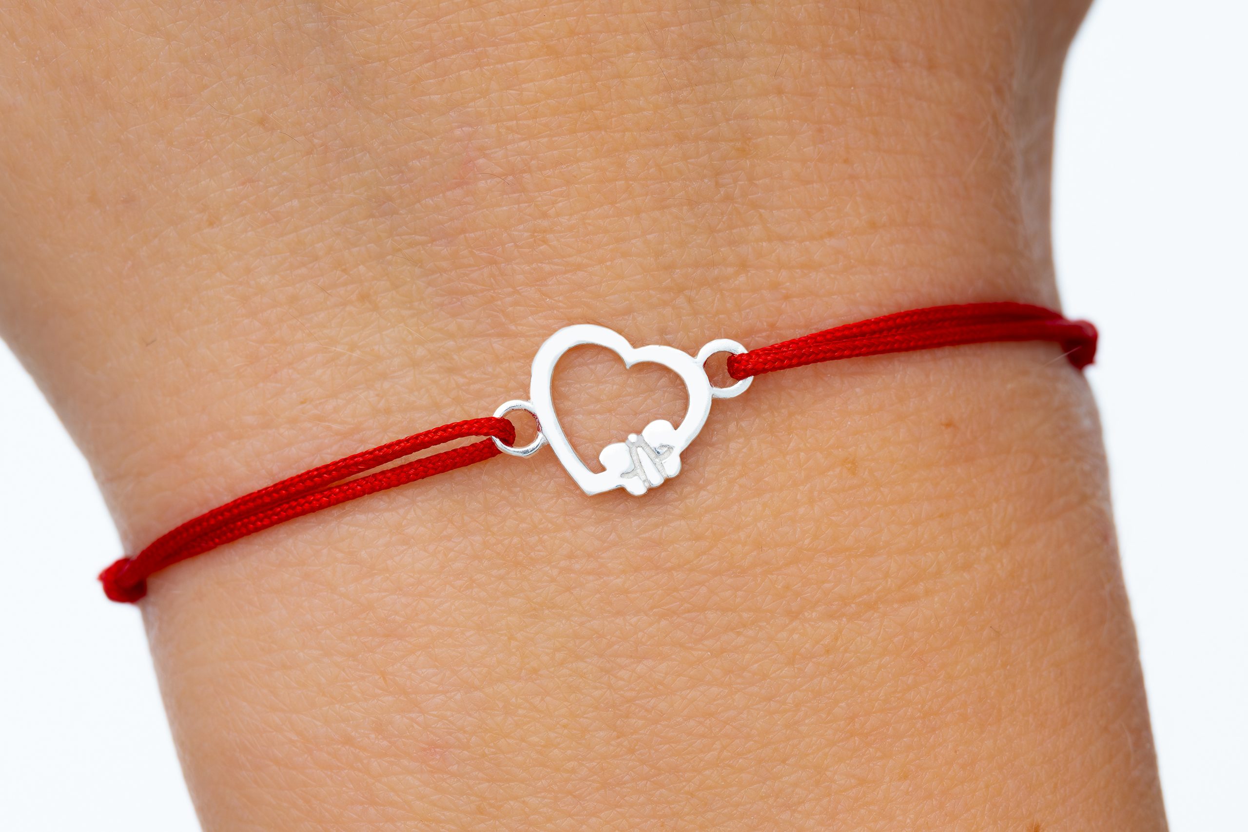 Bratara cu snur si Pandantiv Argint Inima Fluture