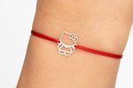 Bratara cu snur si Pandantiv Argint Hello Kitty 1