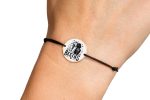 Brățară șnur cu bănuț personalizabil din aur 14k – 16 mm