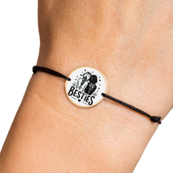 Brățară șnur cu bănuț personalizabil din aur 14k – 16 mm
