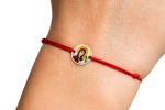 Brățară șnur cu iconiță din aur 14k – 10 mm