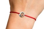 Brățară șnur cu bănuț personalizabil din argint – 12 mm