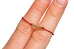 Brățară nou-născut din aur 14k – 4 bile de 2,5 mm și o bilă de 3 mm