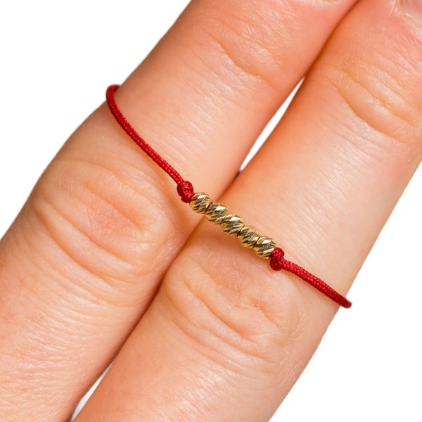 Brățară nou-născut din aur 14k – 5 bile de 2,5 mm