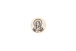 Link din aur 14k – bănuț cu iconiță alb-negru, 12 mm